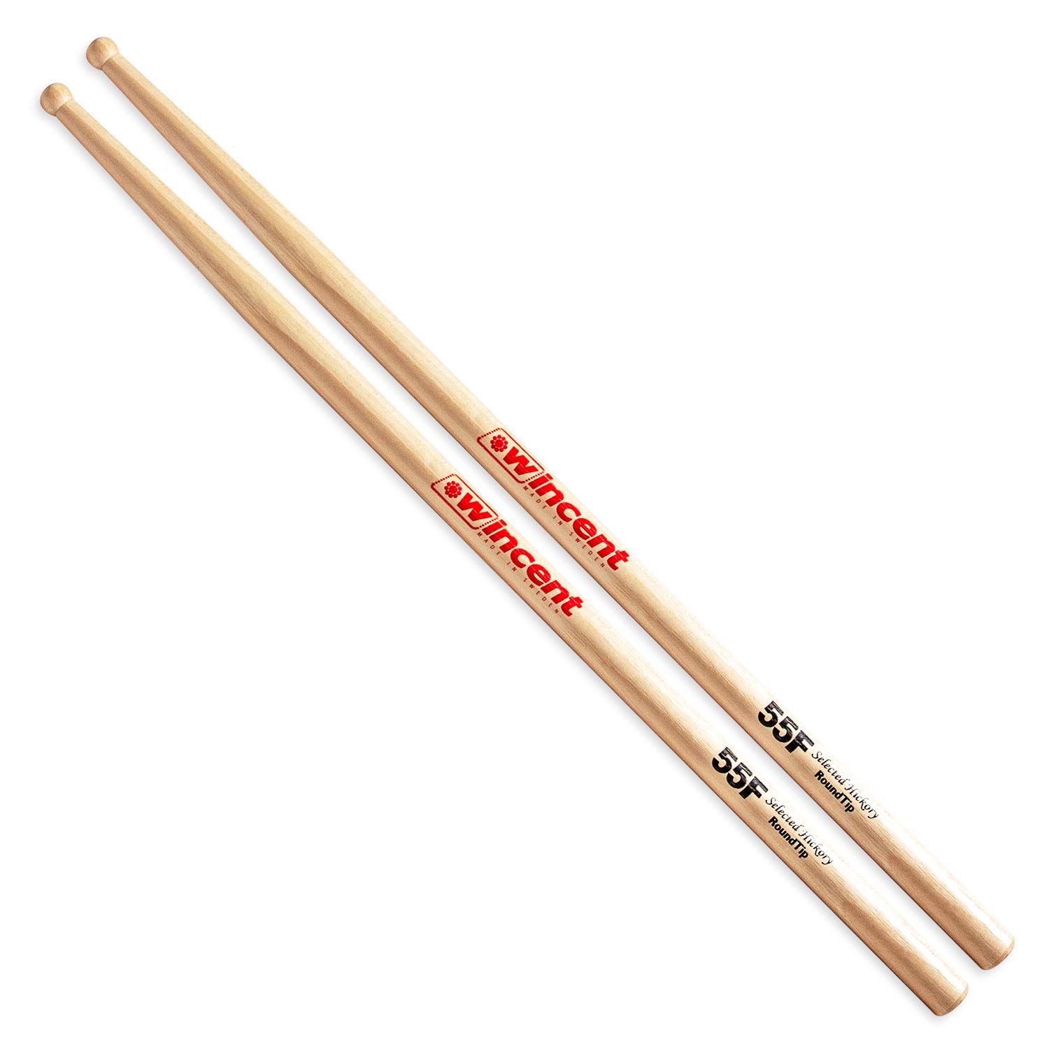 Wincent - W-55FRT Round Tip Hickory Drumsticks (pair)