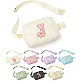 YOOLIFE Birthday Gifts for 3 4 5 6 7 8 9 10 11 12 13 Year Old Girls, Trendy Stuff Gifts for Teen Girls Kids, Initial Crossbody Bag Belt Bag for Women, Beige J