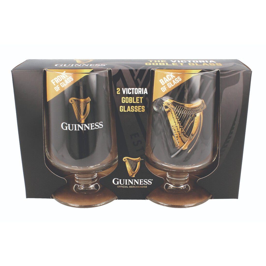 Guinness Victoria Goblet Stem Glasses Twin Pack (sg)