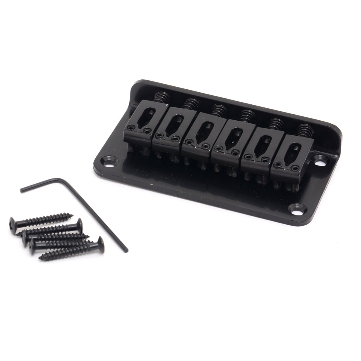 Musiclily 52.5mm Fixed Hardtail Bridge for 6 String Fender Strat Tele Electric Guitar, Black