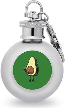 Amazon ハーフアボカド キュートお尻 スキットル ミニ お酒壺 フラゴン ウイスキー ボトル ステンレススチル 携帯便利 フック付き ポケット入れ 軽量 錆無し お土産 山登り キャップ付き Danmige フラスコ スキットル