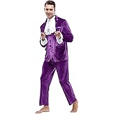 ATTBEA Blue 60s Costume Groovy Costumes Swinge rFor Men 1960s Movie Halloween CostumesSpy Costume Adult