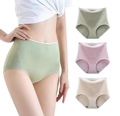 marysgift Knickers Womens Briefs Soft Cotton Underwear Breathable High Waist Underpants Full Coverage Colorful Ladies Panties (BH4,L UK 8 10)
