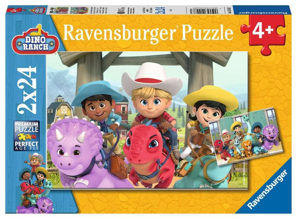 Ravensburger Children's Puzzle 05588 Dino Ranch Friendship 2 x 24 Pieces Dino Ranch Puzzle for Children from 4 Years