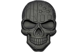 Teemous Skull Decals 3D Metal for Punisher Skull Car Side Fender Rear Trunk Emblem Badge Decals for Chrysler Grand Cherokee W