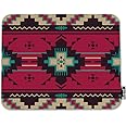 Mugod Wave Line Mouse Pad Aztec Triangle Pattern Ethnic Purple Red Blue Brown Mouse Mat Non-Slip Rubber Base Mousepad for Computer Laptop PC Gaming Working Office & Home 9.5x7.9 Inch