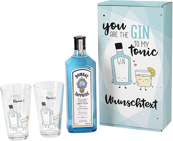 Herz & Heim® Gin Geschenkset You are the Gin to my Tonic mit 1 l