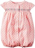 Carter's Baby Girls' Snap-Up Cotton Romper (6 Months, Orange)