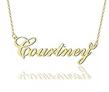 AOLO Courtney Heart Name Necklace 18k Gold Plated