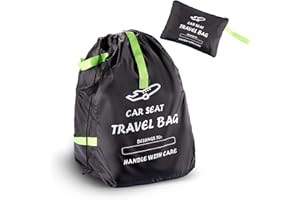 Car Seat Travel Bag for Airplane - Large Stroller Travel Bag with Waterproof Foldable Design - Secure Stroller Bag Holds All 