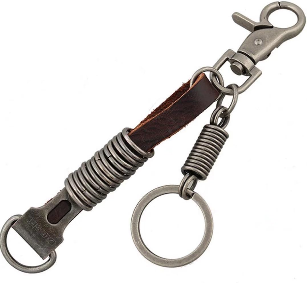 Creative Cute Detachable DIY Handmade Trousers Pants Retro Alloy Weave Genuine Leather Car Key Chain Keychain for Women Men