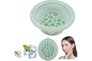 Liyquint Foldable Facial Ice Bath Bowl with Built-In Ice Tray | Portable Collapsible Silicone Bowl for Puffiness Relief & Ski
