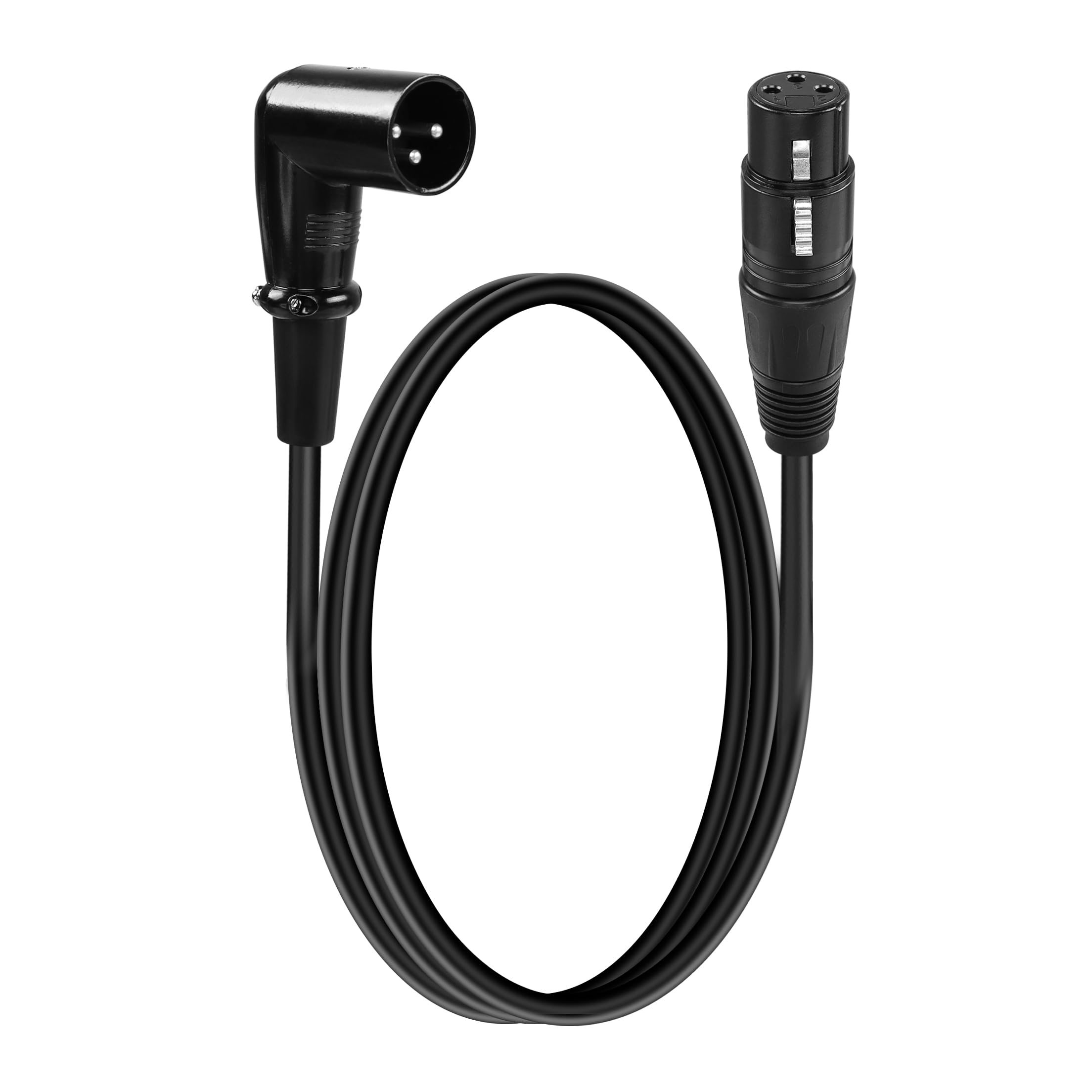 YACSEJAO XLR Right Angle Microphone Cable 3FT - 90 Degrees Male to Female 3Pin Mic Connector for Powered Speakers, Audio Interface or Mixer