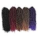 Refined Hair 12inch 6packs/lot Ombre Malibob Jerry Curly Twist Hair Synthetic Crochet Braids Freetress Braiding Hair Extensions