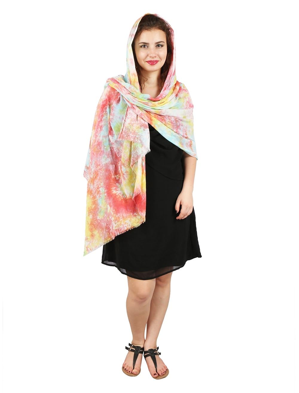 anuze fashions bright summer colour tie dye scarves & stole