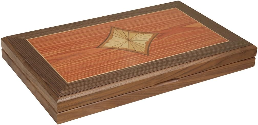 Orion Craft 19" Wood Backgammon Set - Diamond Inlay Board