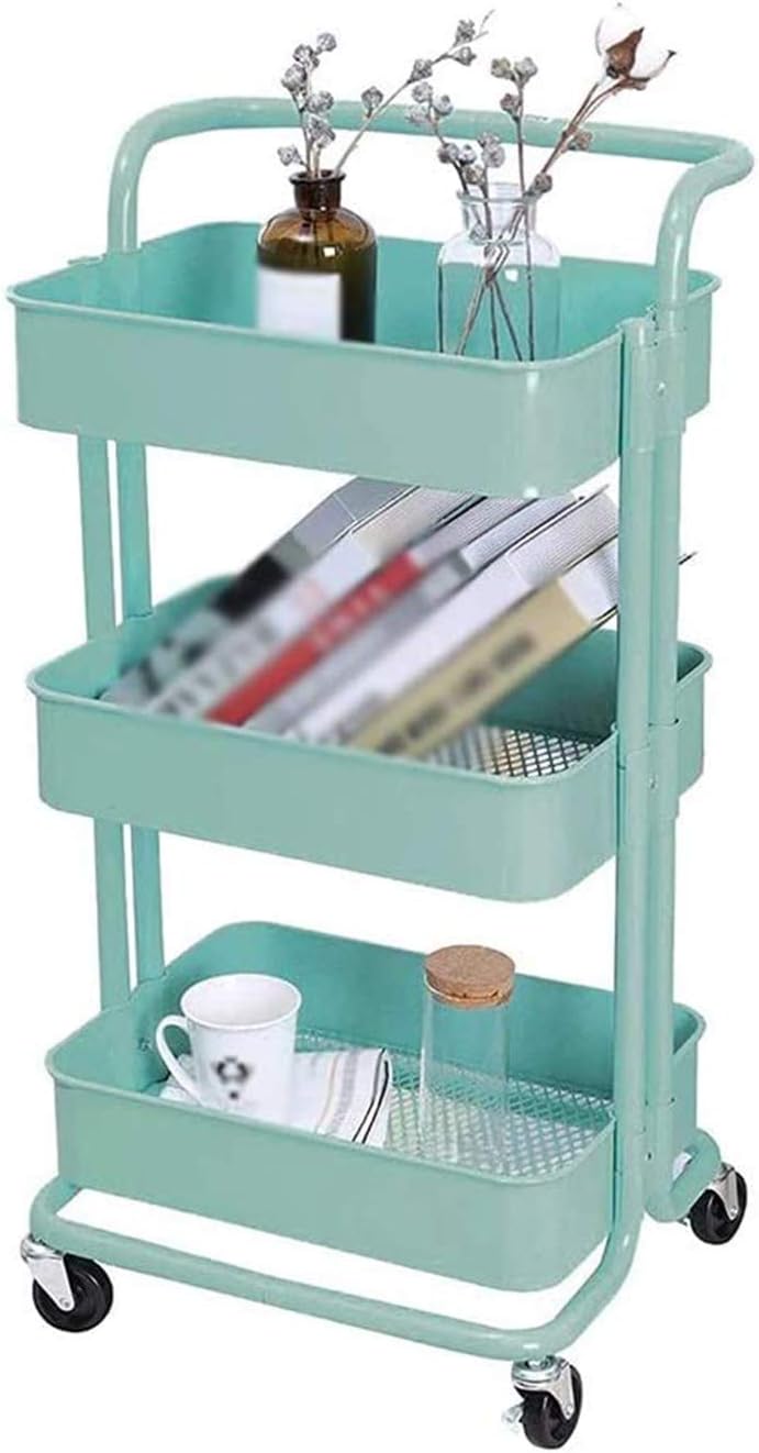 Amazon.de: Storage Trolleys 3-Tier-Rollwagen Aus Metall Auf Rädern