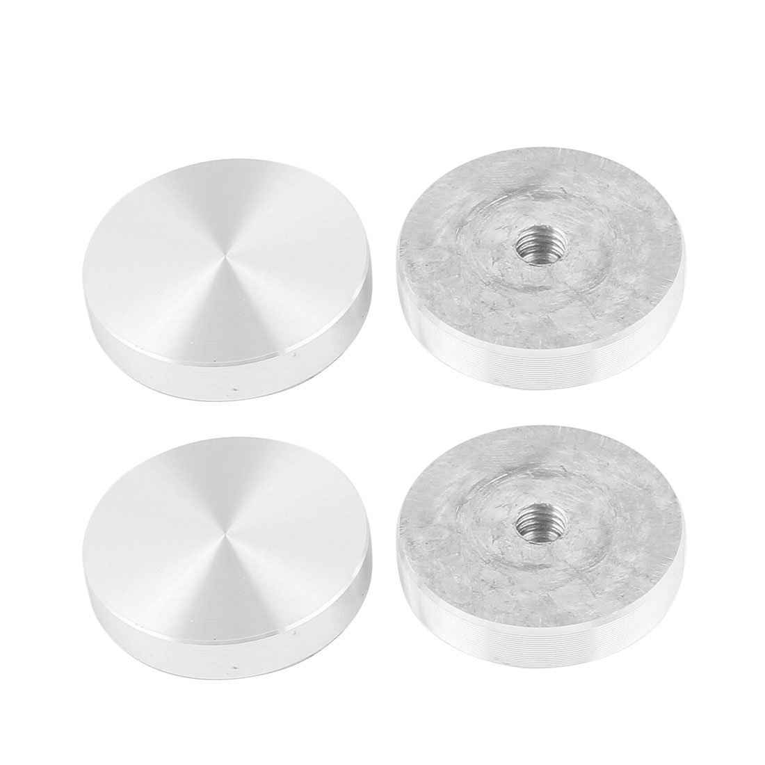 Sourcingmap M8 Thread39mm Diameter Round Shape Aluminum Disc Hardware 4pcs for Glass Table