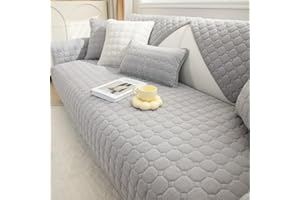 JIAN YA NA Sectional Couch Cover, Corduroy Sofa Slipcover for Pets and Kids, Anti-Slip Washable Furniture Protector for 3-Cus
