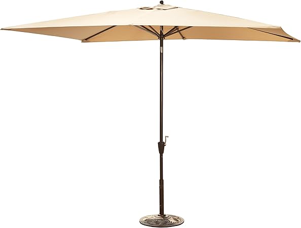 Amazon Com Adriatic 6 5 Ft X 10 Ft Rectangular Market Umbrella In Beige Sunbrella Acrylic Patio Umbrellas Garden Outdoor