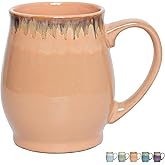 Bosmarlin Extra Large Ceramic Coffee Mug, 24 Oz, Dishwasher and Microwave Safe, Big Oversized Tea Cup, Reactive Glaze (Light Orange)