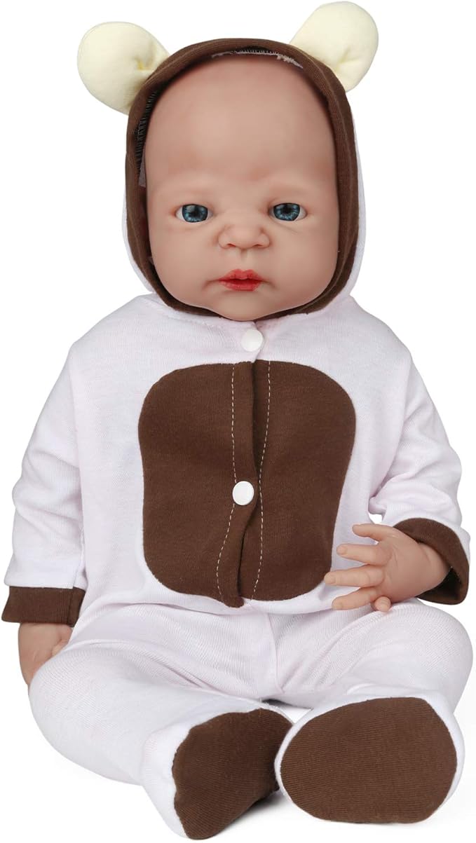 Vollence 22 inch Reborn Full Silicone Baby Doll, Not Vinyl Material Dolls, Real Full Body