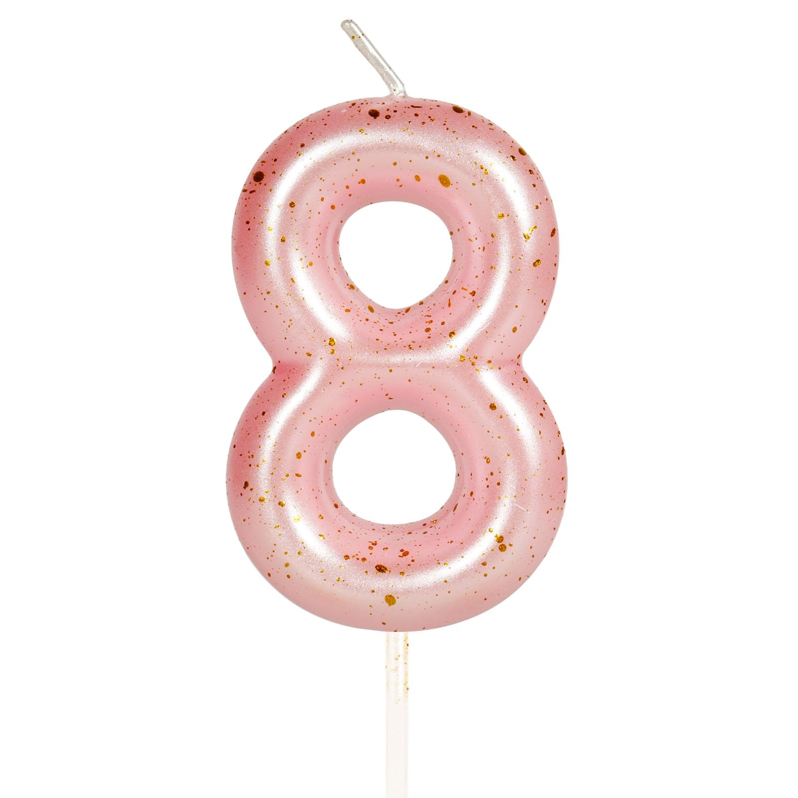 Hongplus Pink Gold Number 8 Candles, 8 Birthday