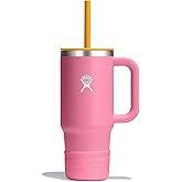 Hydro Flask Kids 24 Oz Travel Tumbler with Handle, Lid and Straw for School - Insulated Stainless Steel in Dahlia Pink