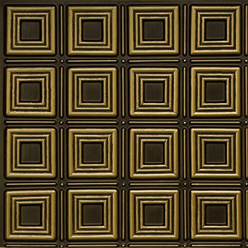Amazon Com Ceiling Tile D153 Antique Brass Pack Of 10 24 X 24