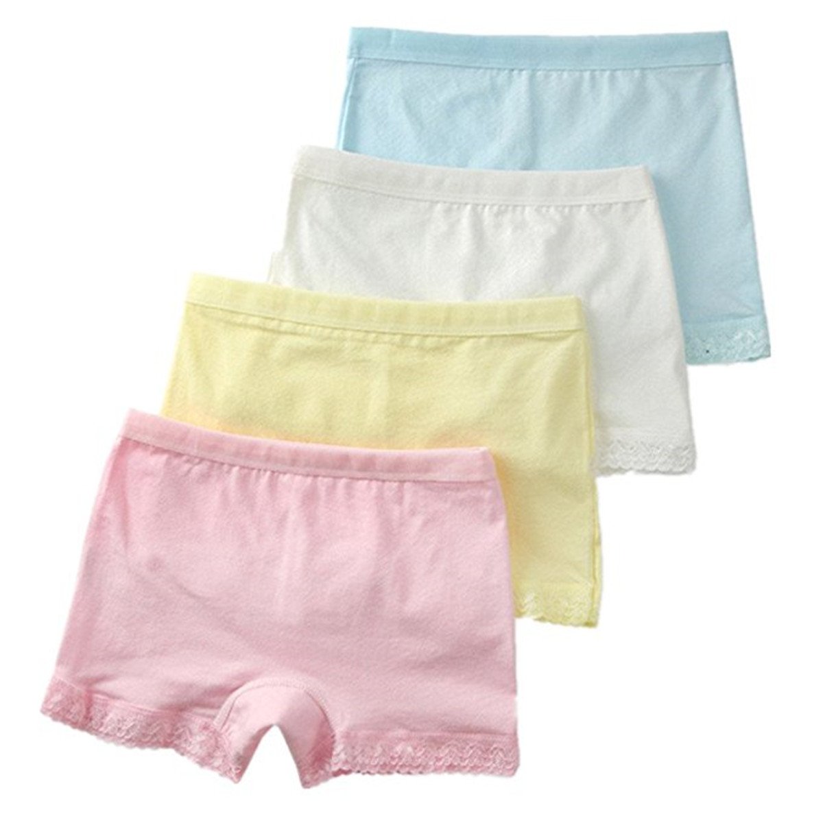 Buy JELEUON5 Pcs Little Girls Toddler Kids BoyLeg Shorts Lace Trim Underwear Boxers Briefs