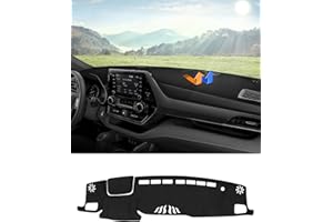 Autorder Dashboard Cover Mat for Toyota Highlander 2020 2021 2022 2023 2024 2025 Accessories Dash Cover Flannel Dash Mat Sunshade Glare UV Rays Protector(Compatible with or Without Display)