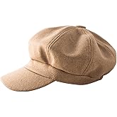 ECYC Women Cotton Blend Berets Solid Plain Octagonal Beret Caps Streetwear Hat