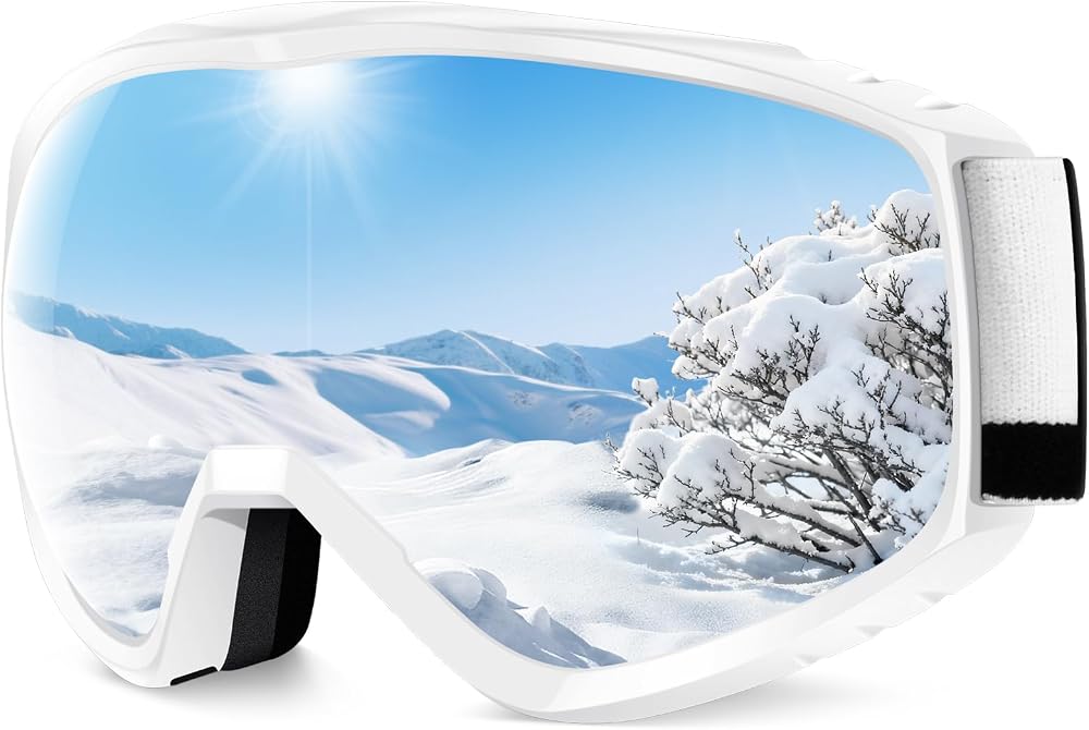 Findway Ski Goggles OTG Anti-Fog UV Protection Silver