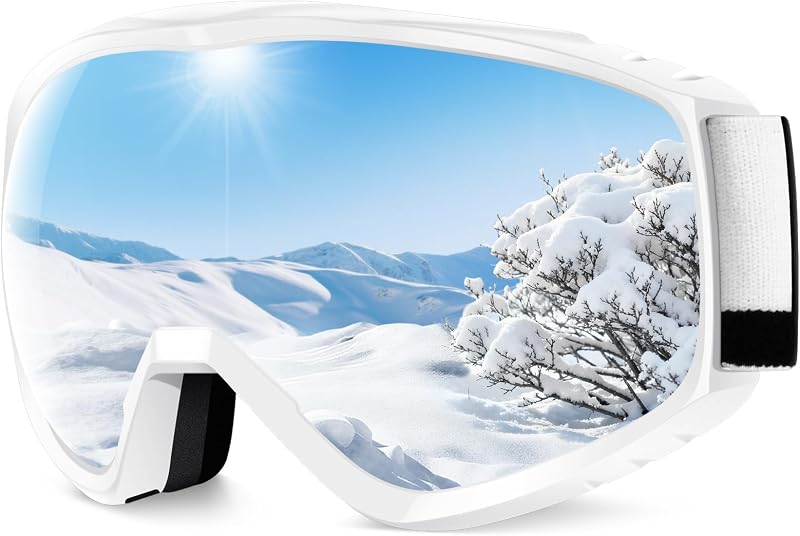 Findway Ski Goggles OTG Anti-Fog UV Protection Silver