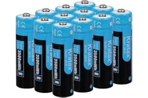 Kratax 1.5V Rechargeable AA Lithium Batteries 12 Pack 3500mWh 1.5 Volt Li-ion Rechargeable AA Batteries, 1600 Cycles Long Las