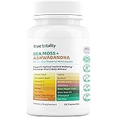 Sea Moss Capsules with Ashwagandha – Turmeric, Bladderwrack, Burdock, Elderberry, Black Seed Oil & Iodine – Immune, Energy & Stress Support Supplement – 60 Vegan Capsules Doctor Formulated