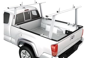 AA-Racks Model APX25 Extendable Aluminum Pick-Up Truck Ladder Rack (No drilling required) - Sandy White