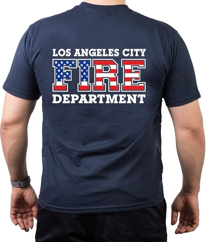 Tshirt Navy, Los Angeles City Fire Department FlagEdition Amazon.nl