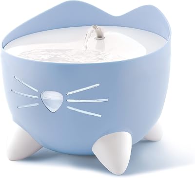 Catit PIXI Cat Drinking Fountain Blue with Triple Action Filter LED Nightlight
