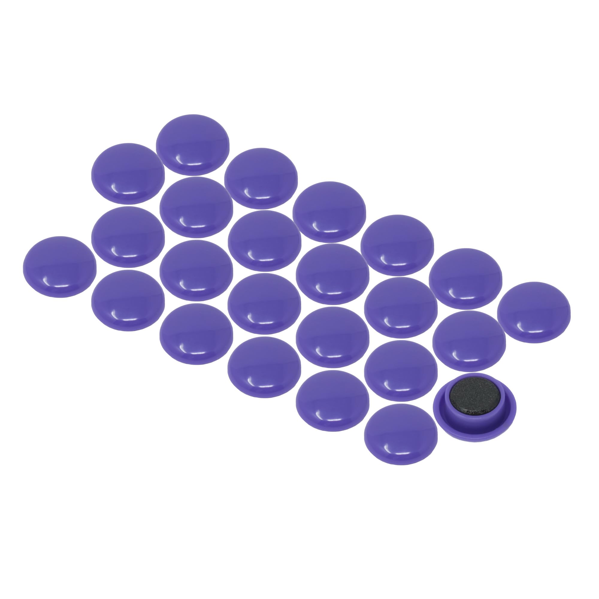 Small Purple Planning Office Magnets for Fridge, Whiteboard, Noticeboard, Filing Cabinet - Pack of 24
