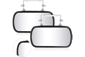 Datanly 2 Pcs 8" x 4" Forklifts Rectangular Universal Mirror with U Bracket Stainless Steel Rear View Parking Mirror Assembly Improves Visibility for Forklifts Cars Trucks Boats Tractors