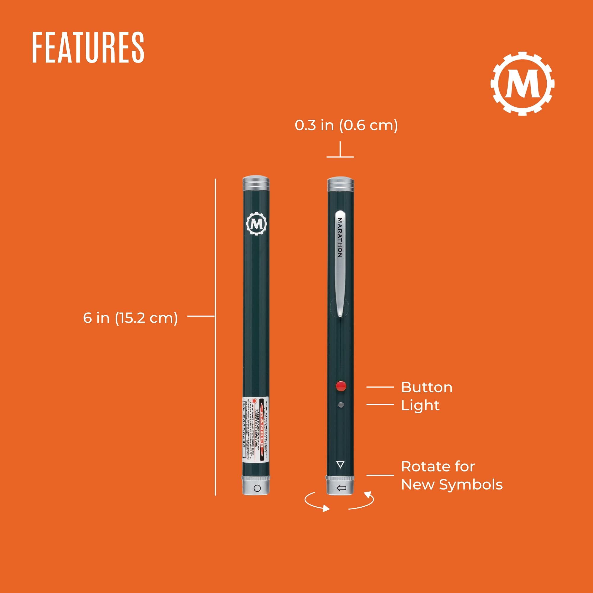 Multilaser Pointer Mua Marathon Multi Symbol Laser Pointer, Red - 1 Mile Night-time Range ...