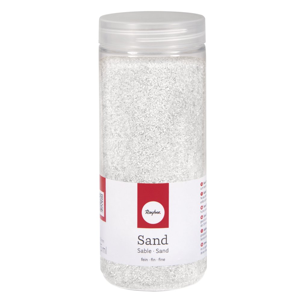 Rayher 39339102 Sand, Fine, 0.1-0.5 mm, 475 ml, White