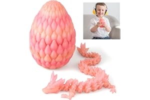 3D Printed Dragon Egg, Articulated 3D Dragons Toys for Kids 5-7,8-12, Fidget Toy, Crystal Dragon Figurine for Home Office Car
