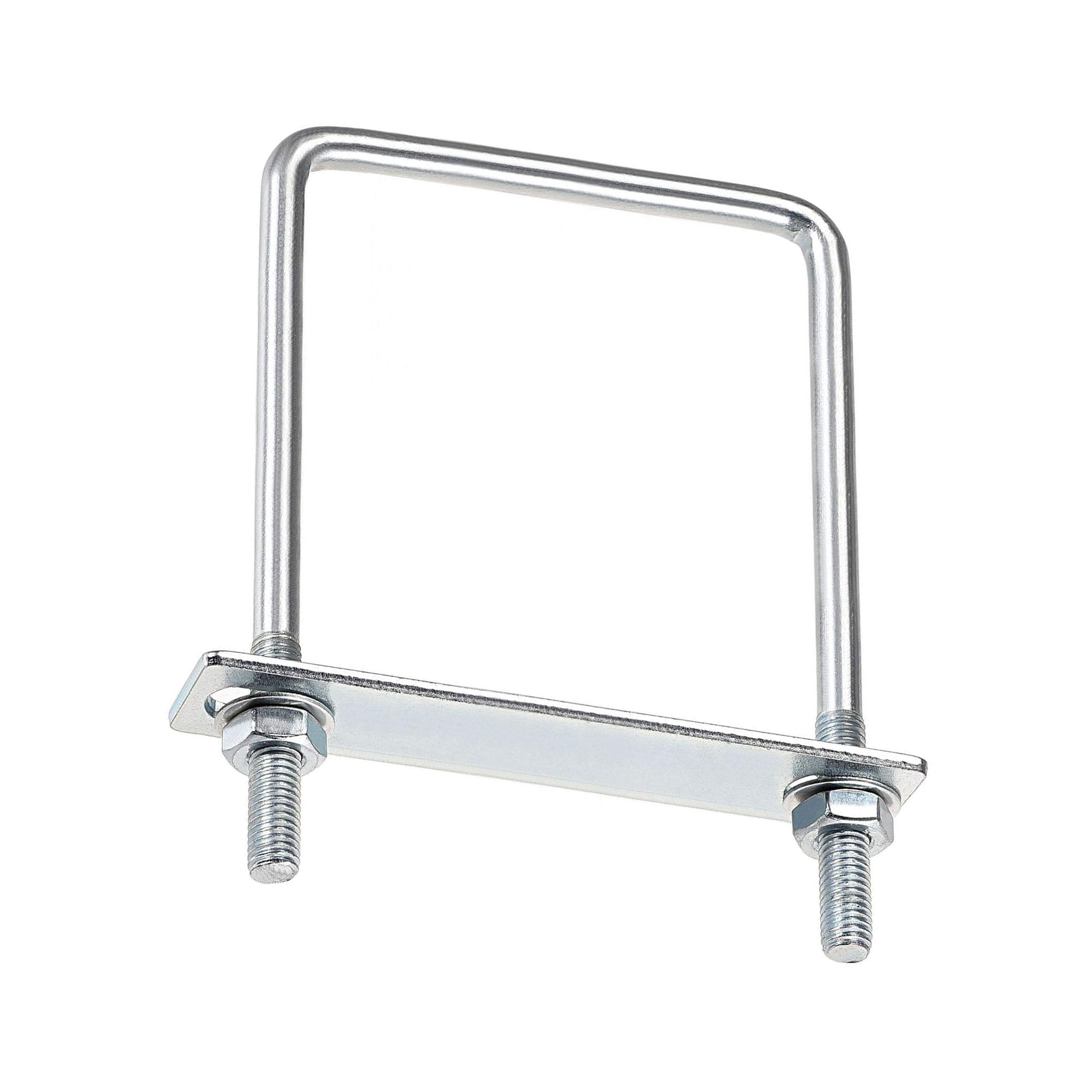 MACHSWON Square U-Bolt,2 Set Carton Steel M8 U Bolts 80mm(3-1/8") Inner Width 130mm Length with Nuts and Frame Plate for Automobiles Boat Trailer