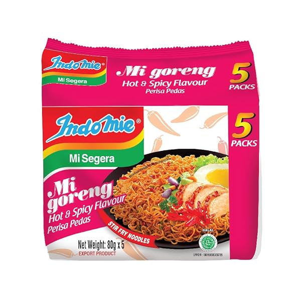 INDOMIE | MI GORENG INSTANT NOODLES, HALAL CERTIFIED, ORIGINAL FLAVOR, 3 OUNCE (PACK OF 5)