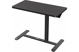 VIVO Mobile 32 x 16 inch Over Couch Laptop Table, Height Adjustable Bedside Desk for Recliner, Black, CART-V02L