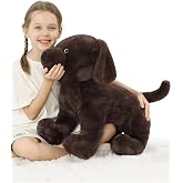 MaoGoLan 24" Giant Chocolate Lab Stuffed Animal, Adorable and Cuddly Large Labrador Dog Plush,Stuffed Puppy Throw Pillow for Puppy Lover,Kids,Adults