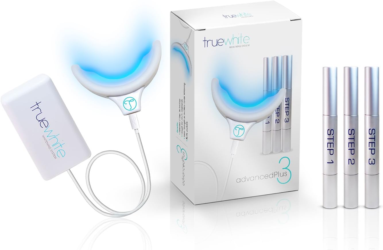 Truewhite Advanced Plus 3 Teeth Whitening System - Made in USA - No Sensitivity - FDA Registered - Perfect Teeth Whitening Kit for Bright Smile (White)