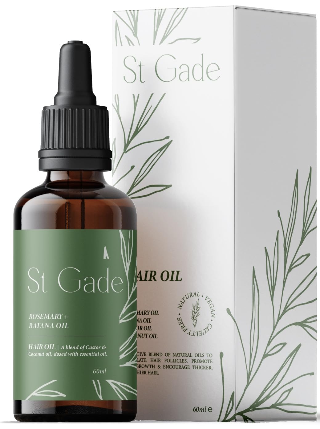 Hair Oil Blend for Hair Growth – 100% Natural blend with Batana, Castor, Rosemary & Coconut Oil | Veganic Thickening Conditioner Mask & Hair Loss Scalp Treatment Serum | Beard & Hair | For Men & Women